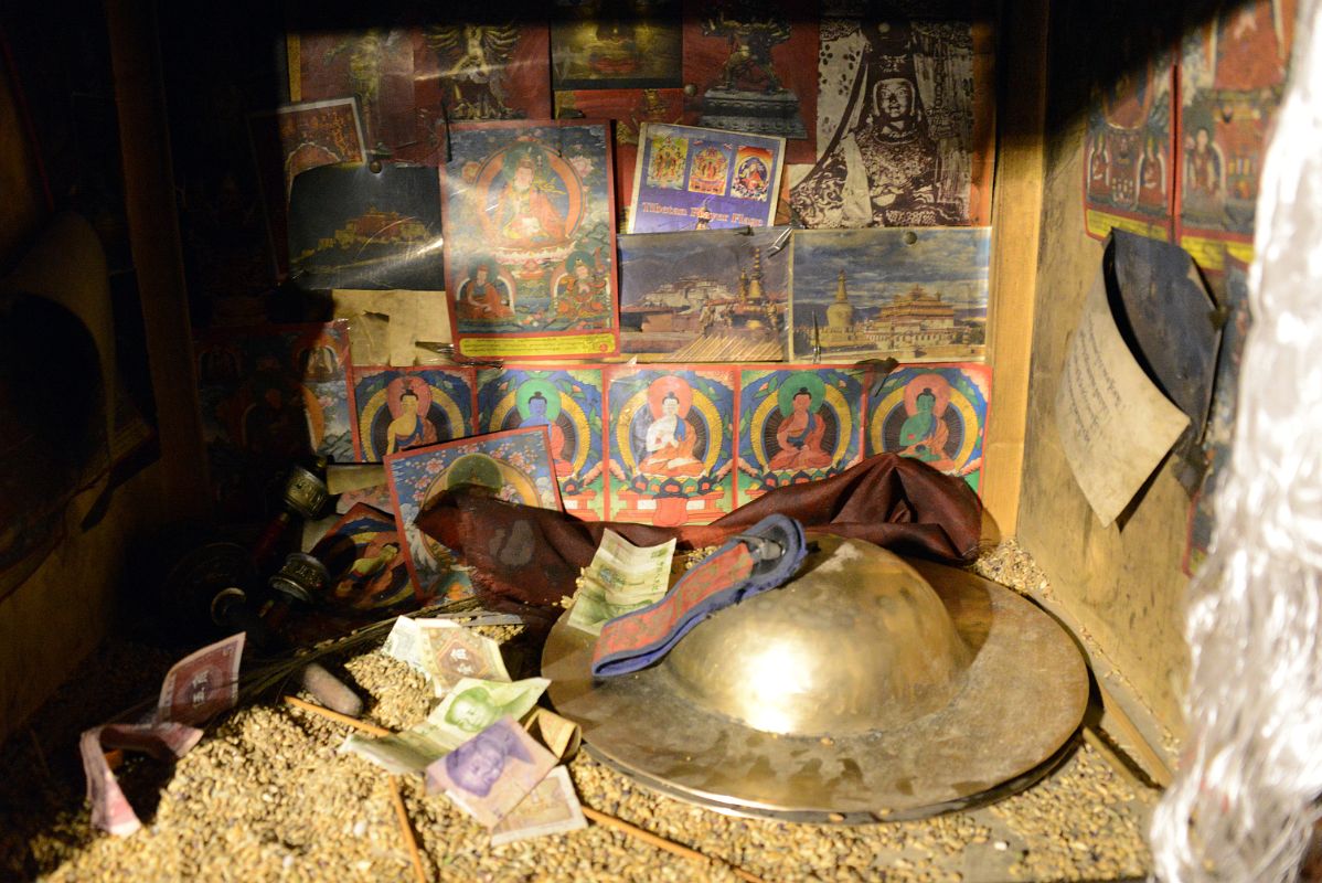 13 Tibetan Cymbal And Photos In The Main Hall At Rong Pu Monastery Between Rongbuk And Mount Everest North Face Base Camp In Tibet